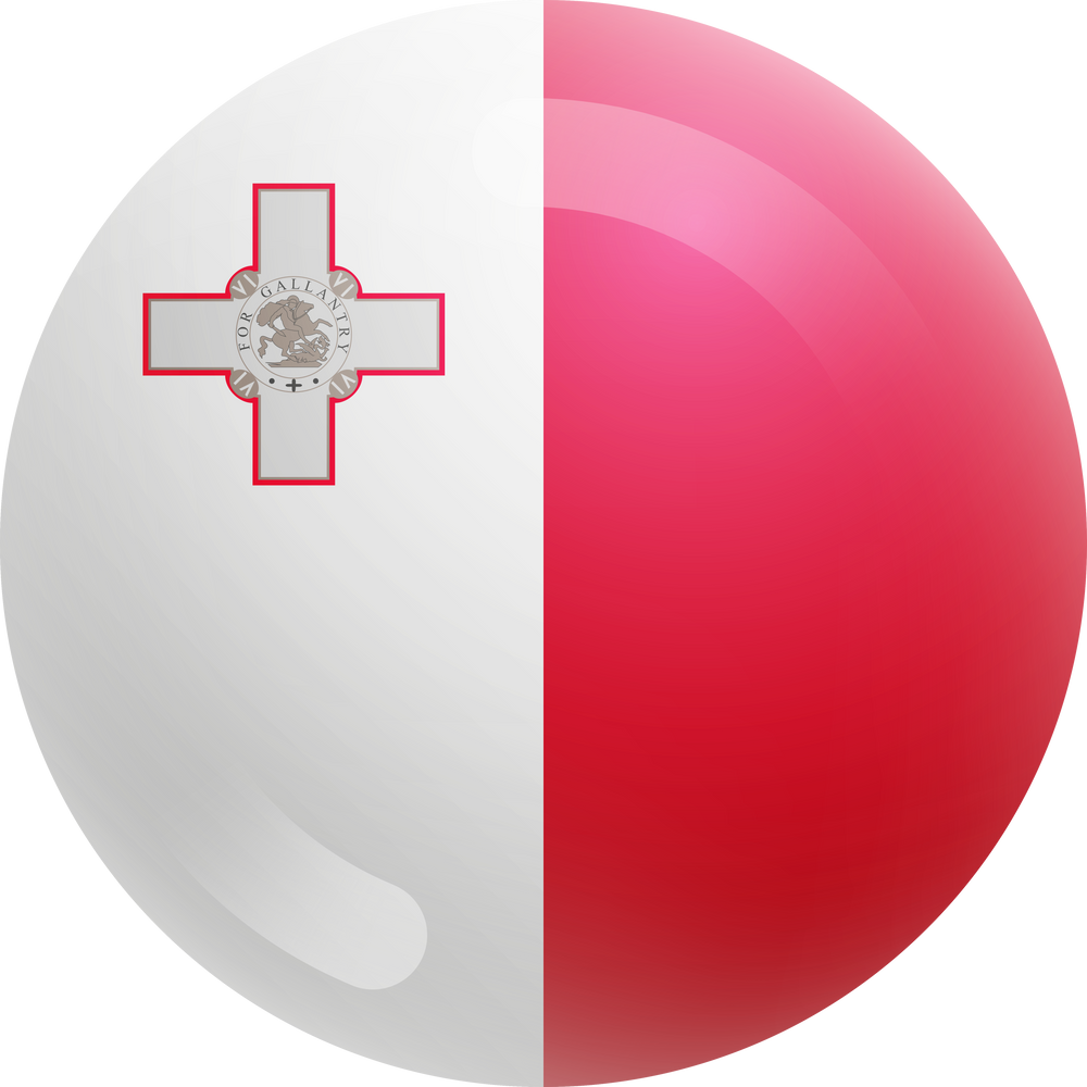 3D Circle Flag of Malta